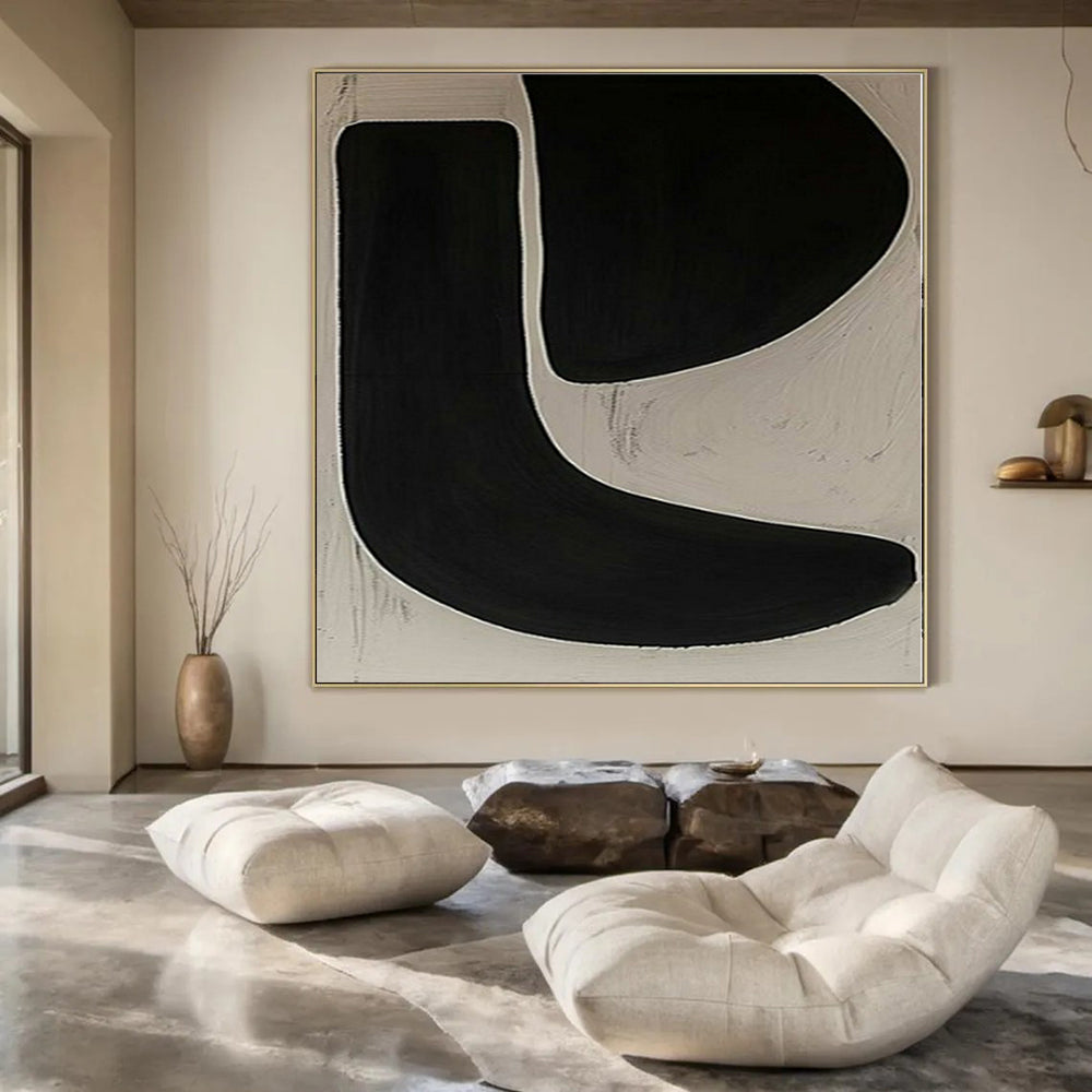 Large-Scale Hand-Painted Contemporary Abstract Mural for Family Home Laundry Rooms