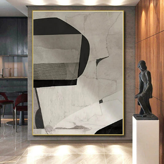 Colossal Abstract Symbolic Hand-Painted Canvas for Pet Retreat Wall