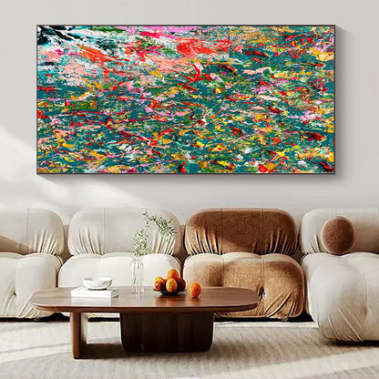 Large-Scale Hand-Painted Contemporary Abstract Mural for Bedroom Accent Walls