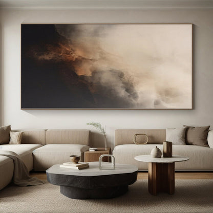 Monumental Hand-Painted Abstract Canvas for Kitchen Heart Wall