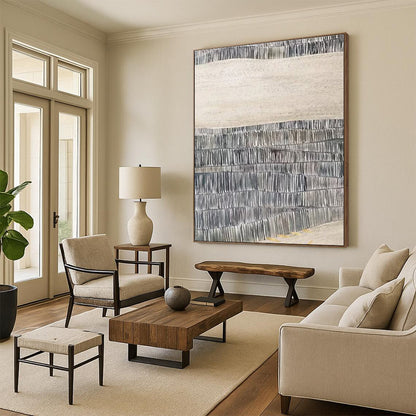 Huge Modern Abstract Canvas for Contemporary Basement Game Room Feature Wall