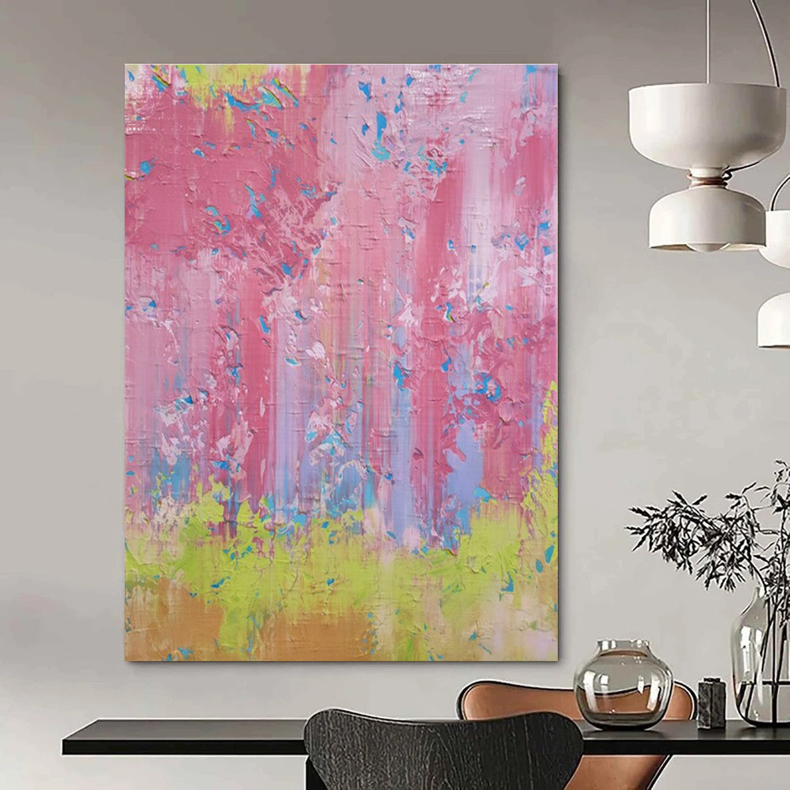 Oversized Custom Hand-Painted Abstract Art for Office & Hotel Outdoor Gardens