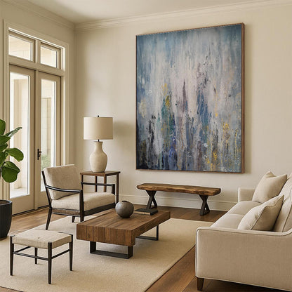 Vast Abstract Watercolor Hand-Painted Canvas for Nursery Cradle Wall