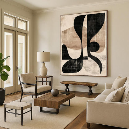 Gigantic Custom Abstract Canvas for Attic Living Space Feature Wall
