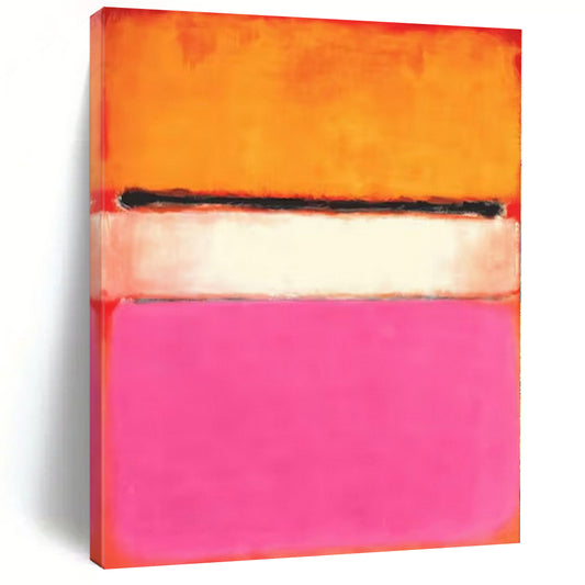 Giant Hand-Painted Contemporary Abstract Painting for Dining Room Behind Dining Hutches