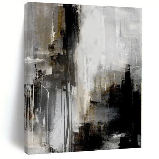 Giant Hand-Painted Contemporary Abstract Art for Living Room Behind Console Tables
