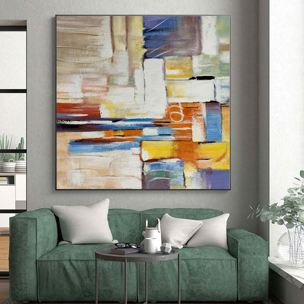 Enormous Made-to-Order Abstract Painting for Mudroom Pet Grooming Station Wall