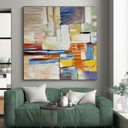 Enormous Made-to-Order Abstract Painting for Mudroom Pet Grooming Station Wall