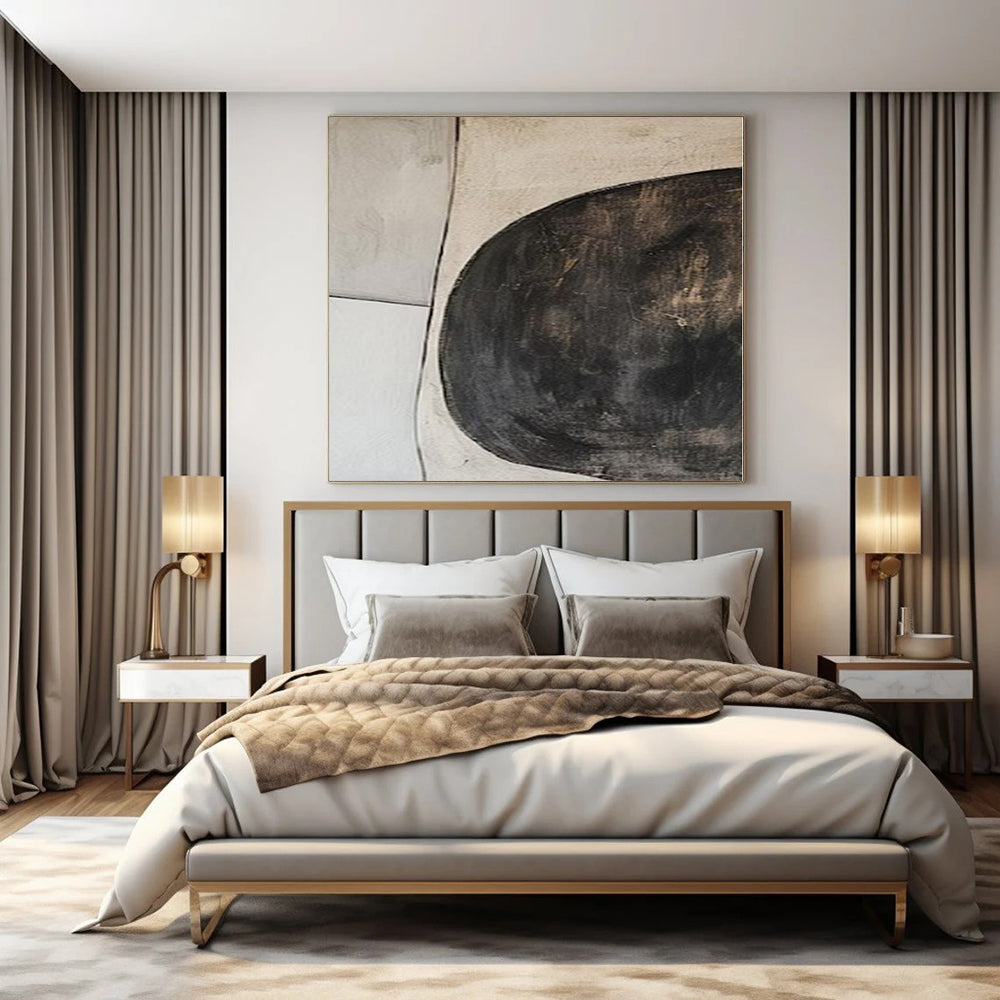 Hand-Painted Extra-Large Contemporary Abstract Canvas for Living Room Feature Walls