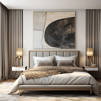 Hand-Painted Extra-Large Contemporary Abstract Canvas for Living Room Feature Walls