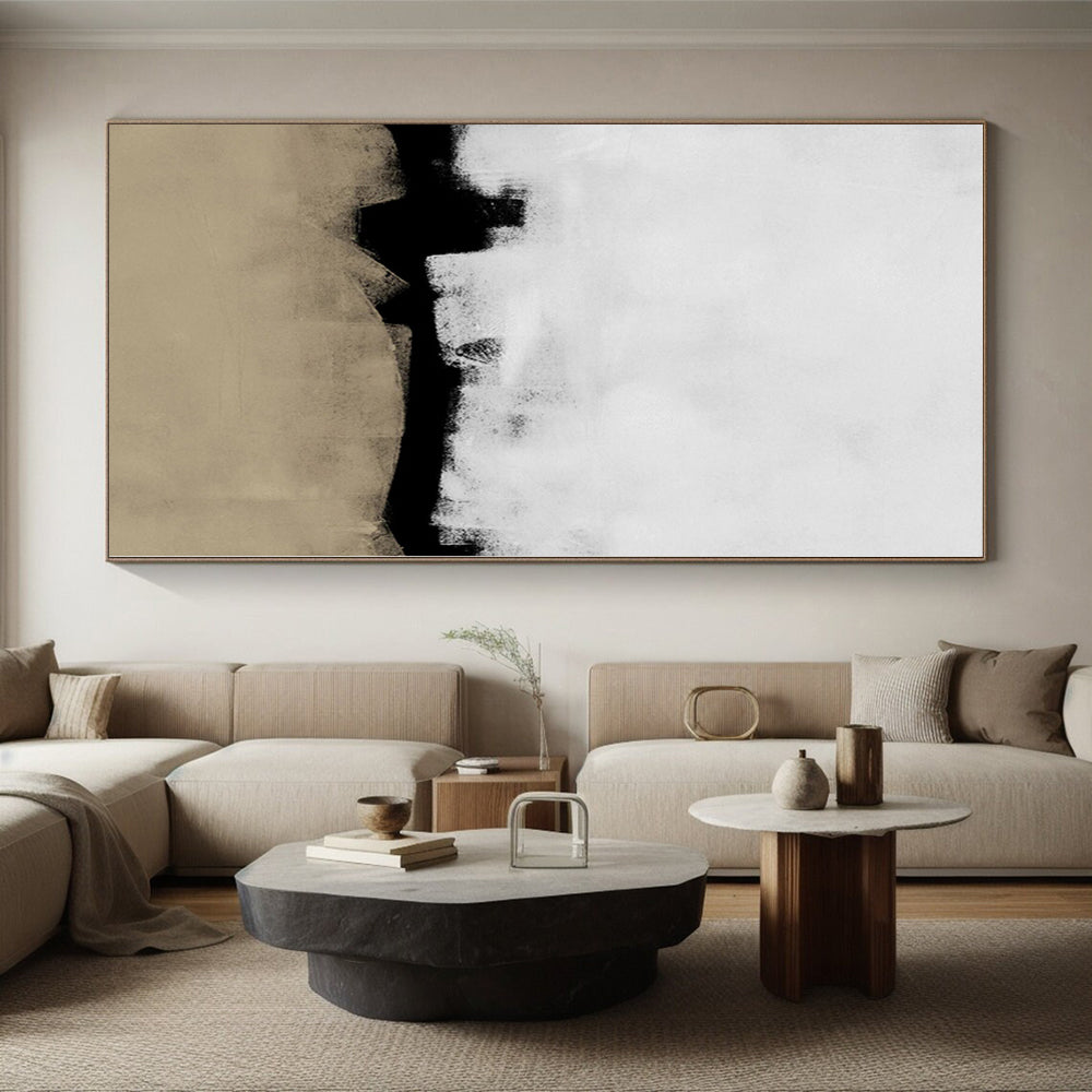 Immense Hand-Painted Abstract Canvas for Dining Room Sideboard Display Walls