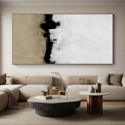 Immense Hand-Painted Abstract Canvas for Dining Room Sideboard Display Walls
