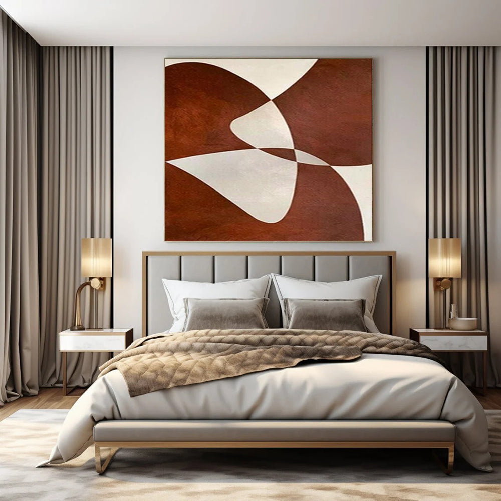 Huge Hand-Painted Contemporary Abstract Painting for Living Room Vaulted Ceilings