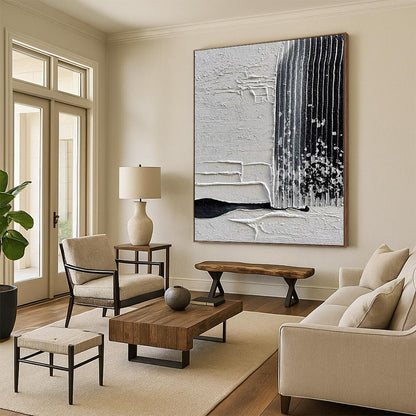 Monumental Custom Abstract Painting for Sunroom French Door Walls