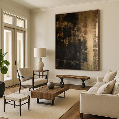 Super-Sized Tailored Hand-Painted Abstract Art for Reading Nook Cozy Wall