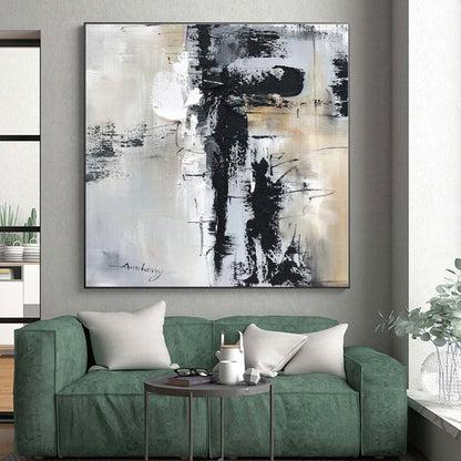 Large-Scale Custom Hand-Painted Abstract Canvas for Nursery Crib Feature Wall