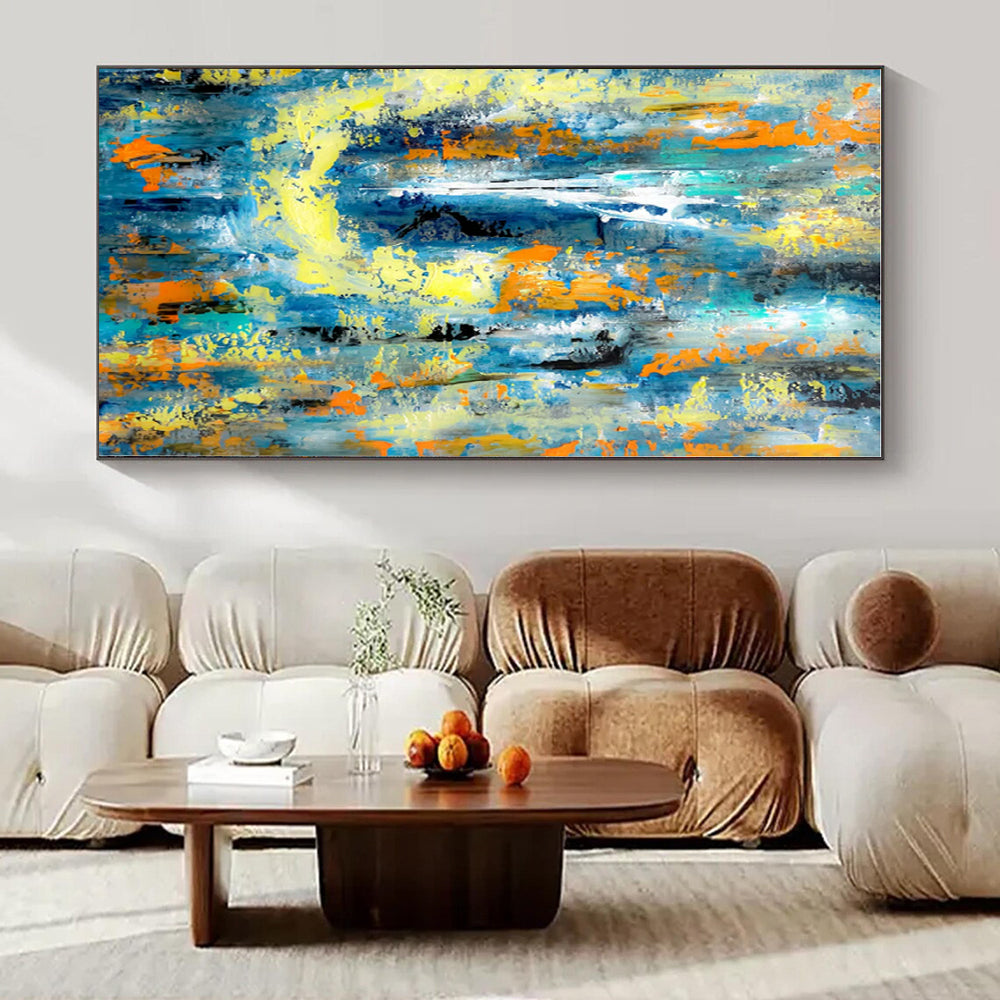 Giant Hand-Painted Contemporary Abstract Art for Bedroom Yoga and Meditation Spaces