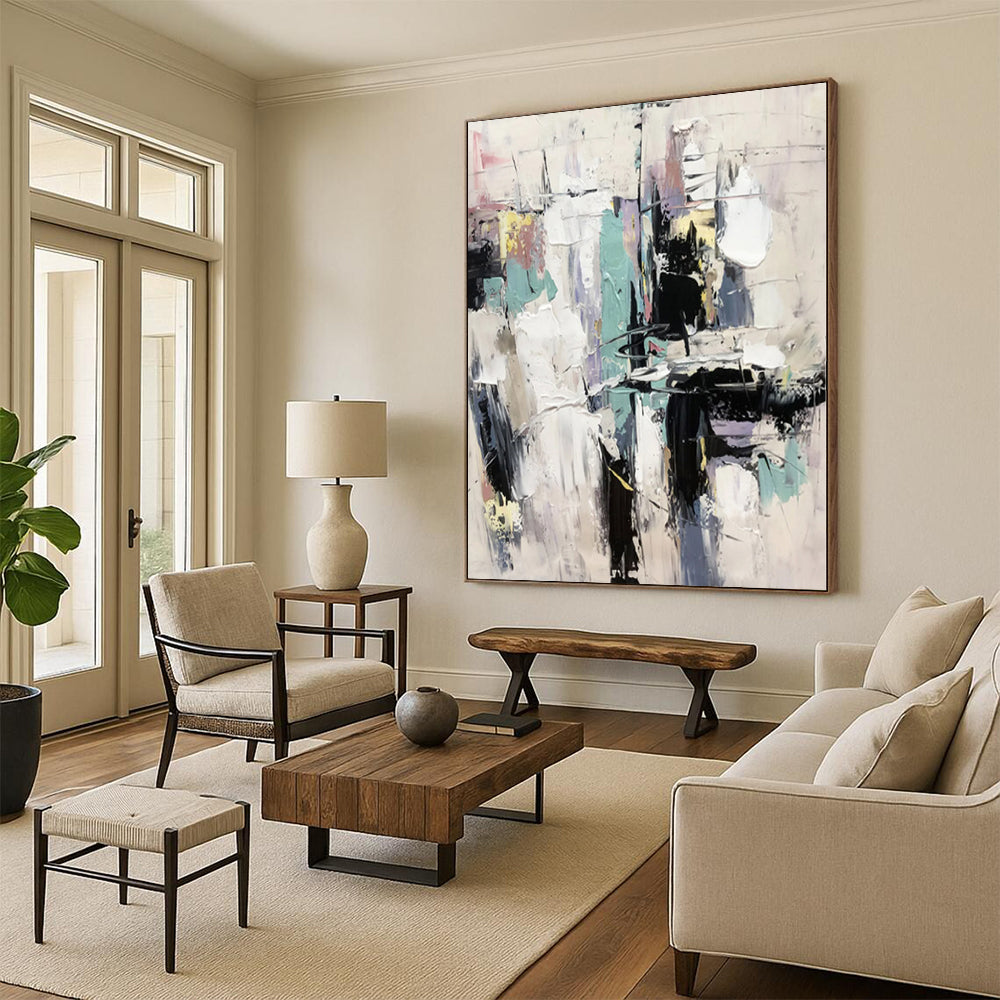 Grand Made-to-Order Abstract Wall Art for Reading Nook Window Benches