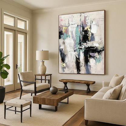 Grand Made-to-Order Abstract Wall Art for Reading Nook Window Benches