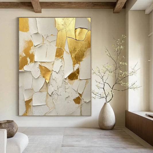 Oversized Abstract Art for Murphy Bed Wall Niches - Custom Acrylic on Linen