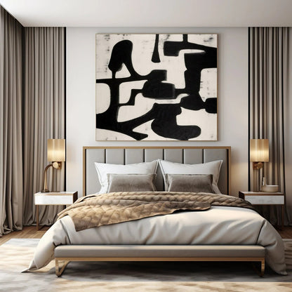 Large Hand-Painted Contemporary Abstract Wall Art for Family Home Reading Corners