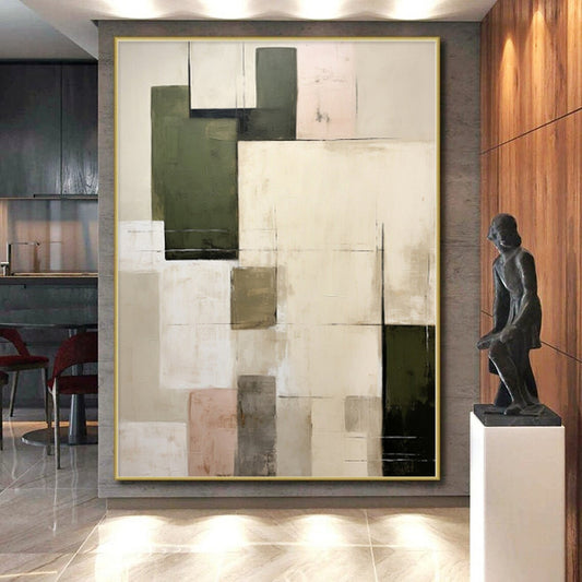Huge Custom-Made Abstract Canvas for Dining Room Bay Window Backdrop