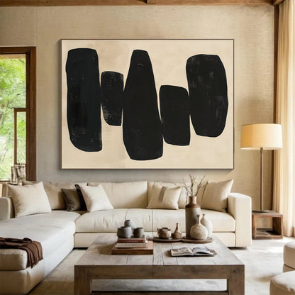 Oversized Custom Abstract Painting for Home Office Zoom Call Backdrops