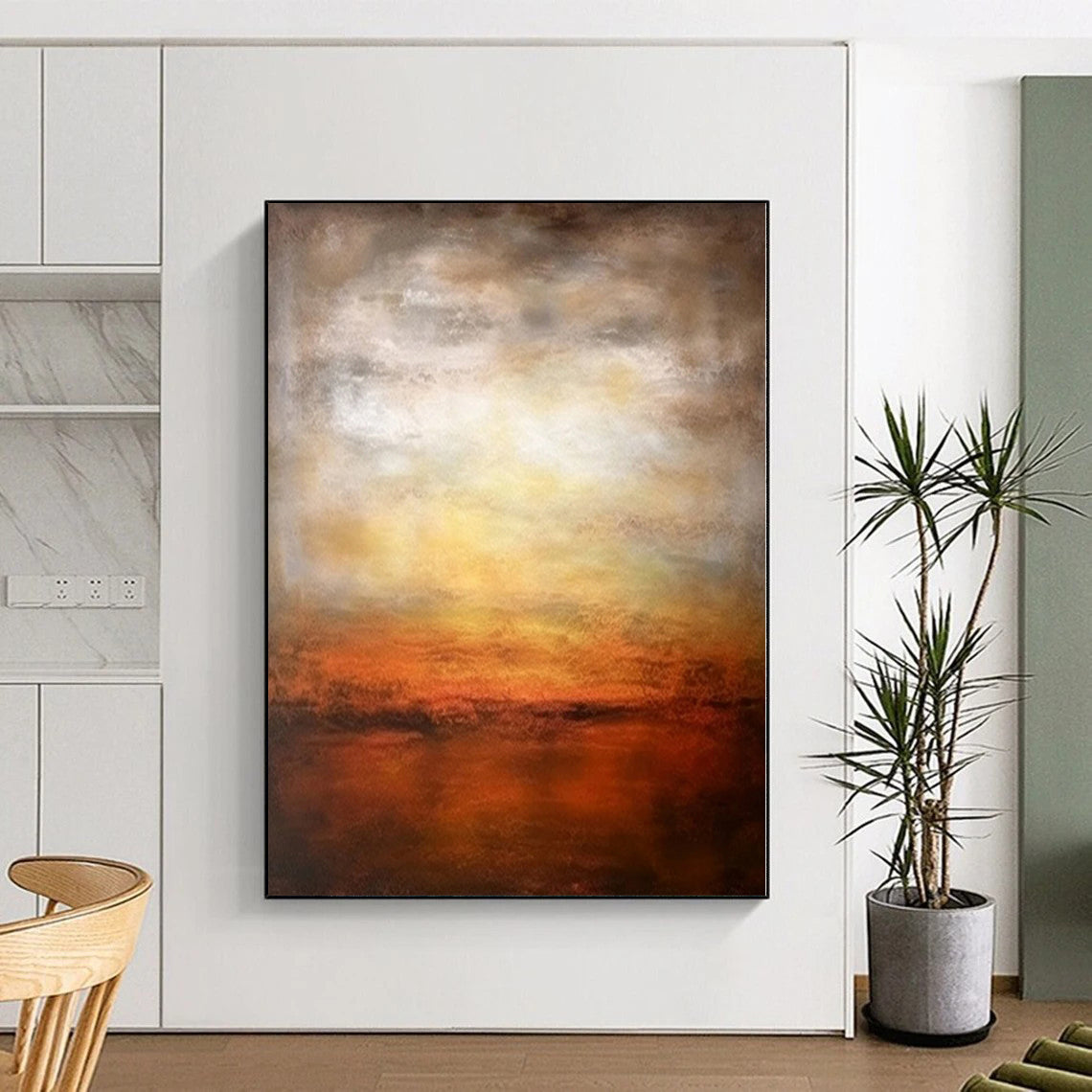 Immense Hand-Painted Abstract Art for Home Gym Mirror Walls
