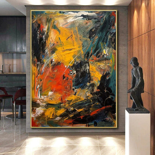 Oversized Abstract Wall Art for Aquarium Coral Reef Displays - Commissioned Mixed Media on Canvas