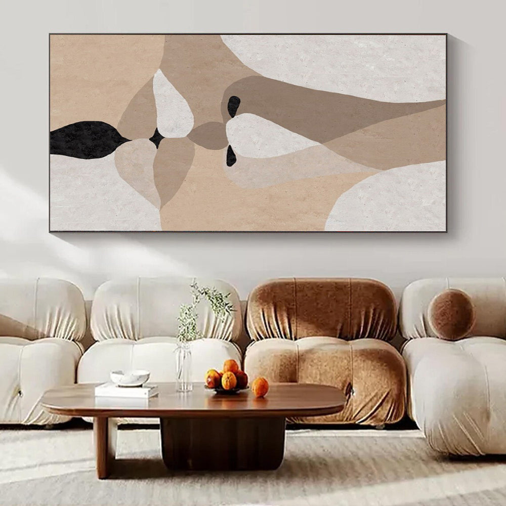 Elegant Hand-Painted Abstract Art for Living Room Behind Console Tables