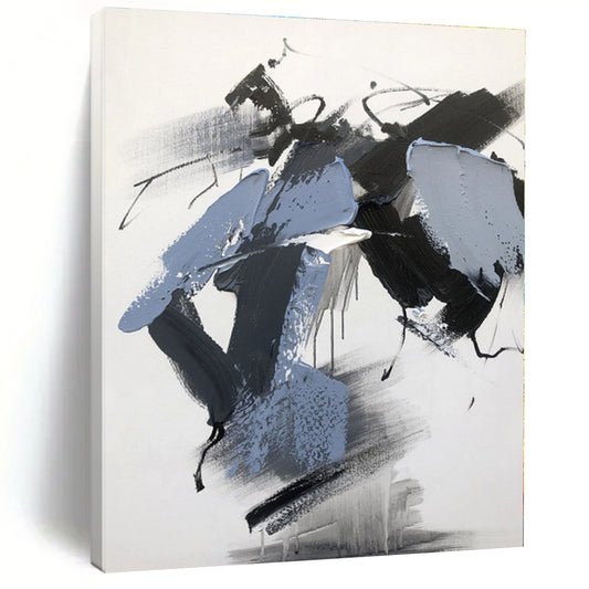 Custom Large Hand-Painted Abstract Canvas for Pet Nook Feature Wall