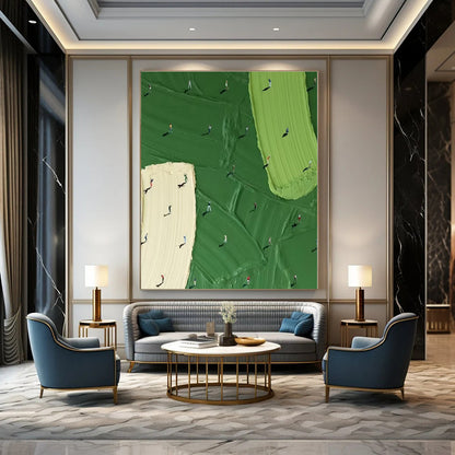 Large-Scale Hand-Painted Abstract Canvas for Dining Room and Hotel Wine Cellars