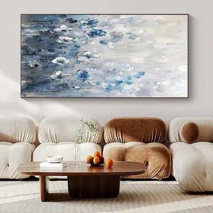 Oversized Hand-Painted Modern Abstract Mural for Family Home Study Zones