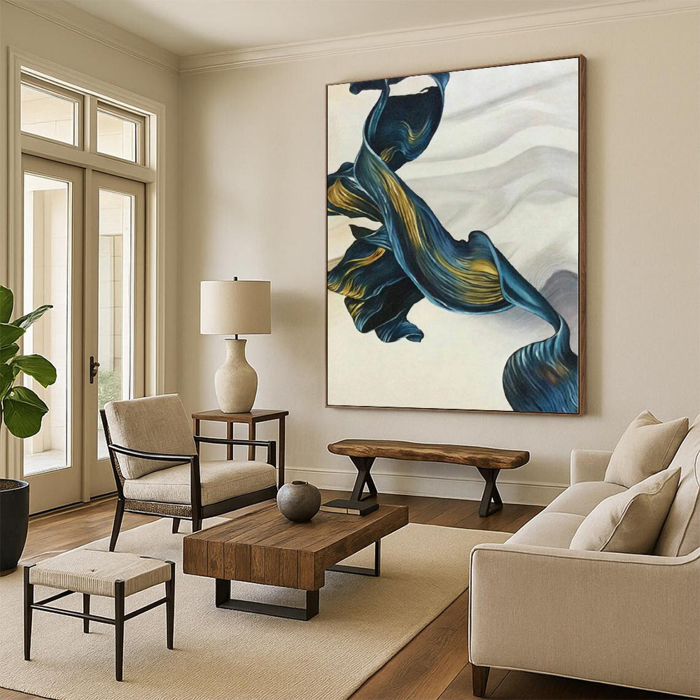 Grand Made-to-Order Abstract Art for Home Indoor Pool and Spa Feature Walls