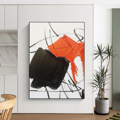 Vast Contemporary Abstract Painting for Dining Room Elegant Ambiance