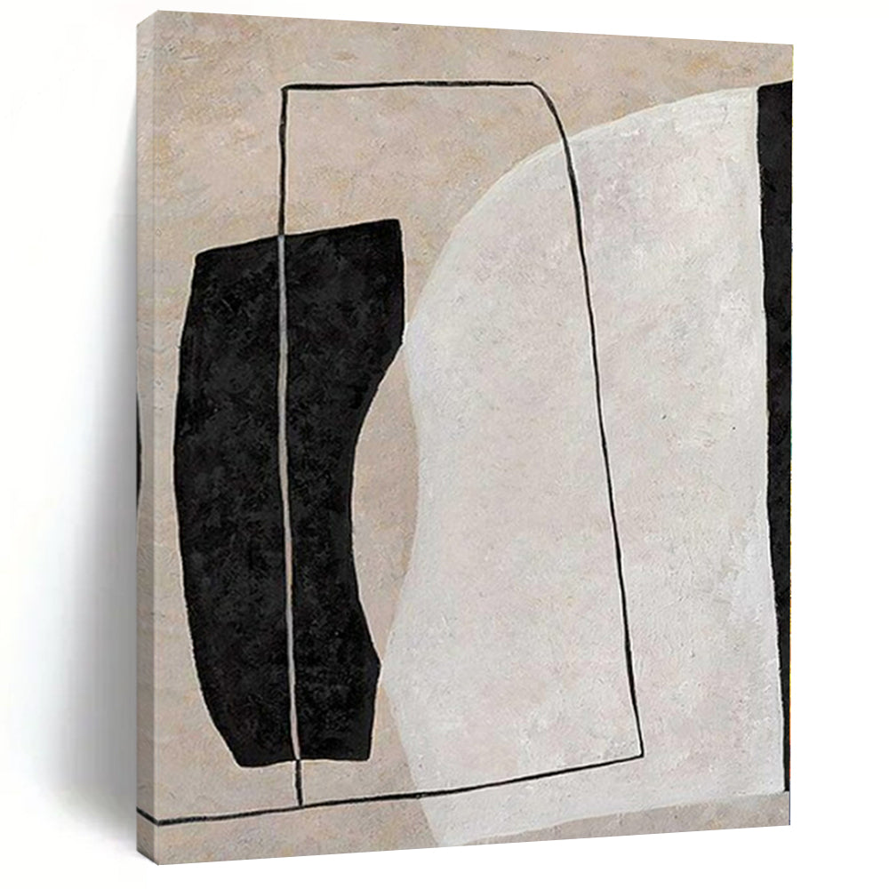Oversized Hand-Painted Modern Abstract Mural for Living Room Alcoves