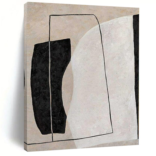 Oversized Hand-Painted Modern Abstract Mural for Living Room Alcoves