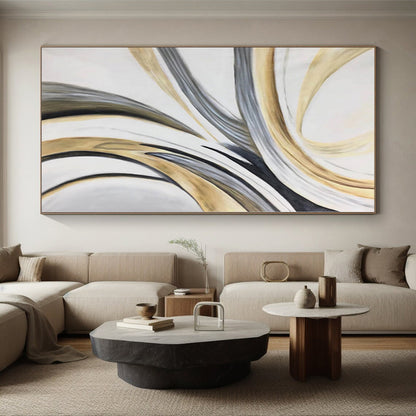 Large Custom Abstract Painting for Home Bar and Beverage Station Feature Walls