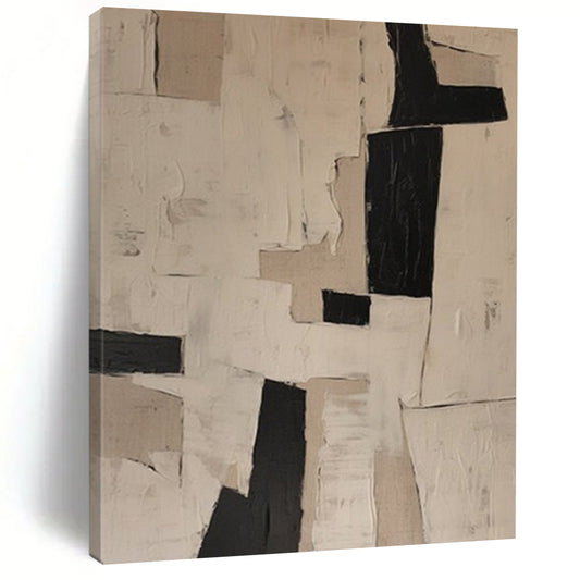 Oversized Hand-Painted Modern Abstract Art for Public Library Reading Nooks