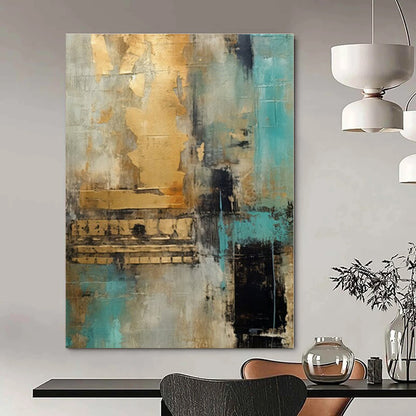 Oversized Hand-Painted Modern Abstract Mural for Office Server Rooms