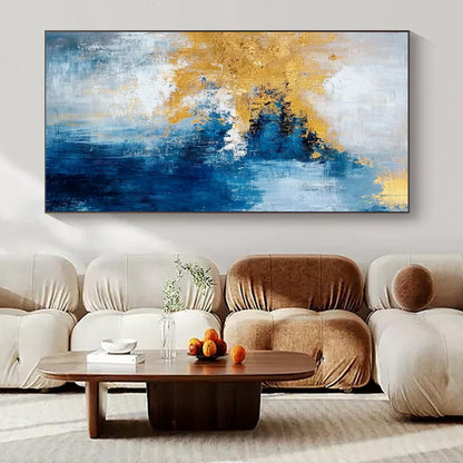 Extra-Huge Hand-Painted Modern Abstract Canvas for Luxury Villa Home Theaters