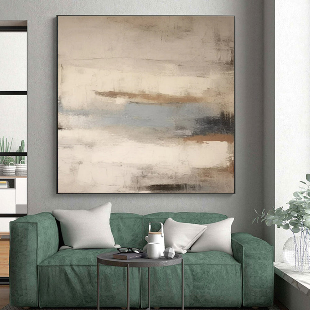 Large-Scale Abstract Canvas for Walk-in Closet Display Wall
