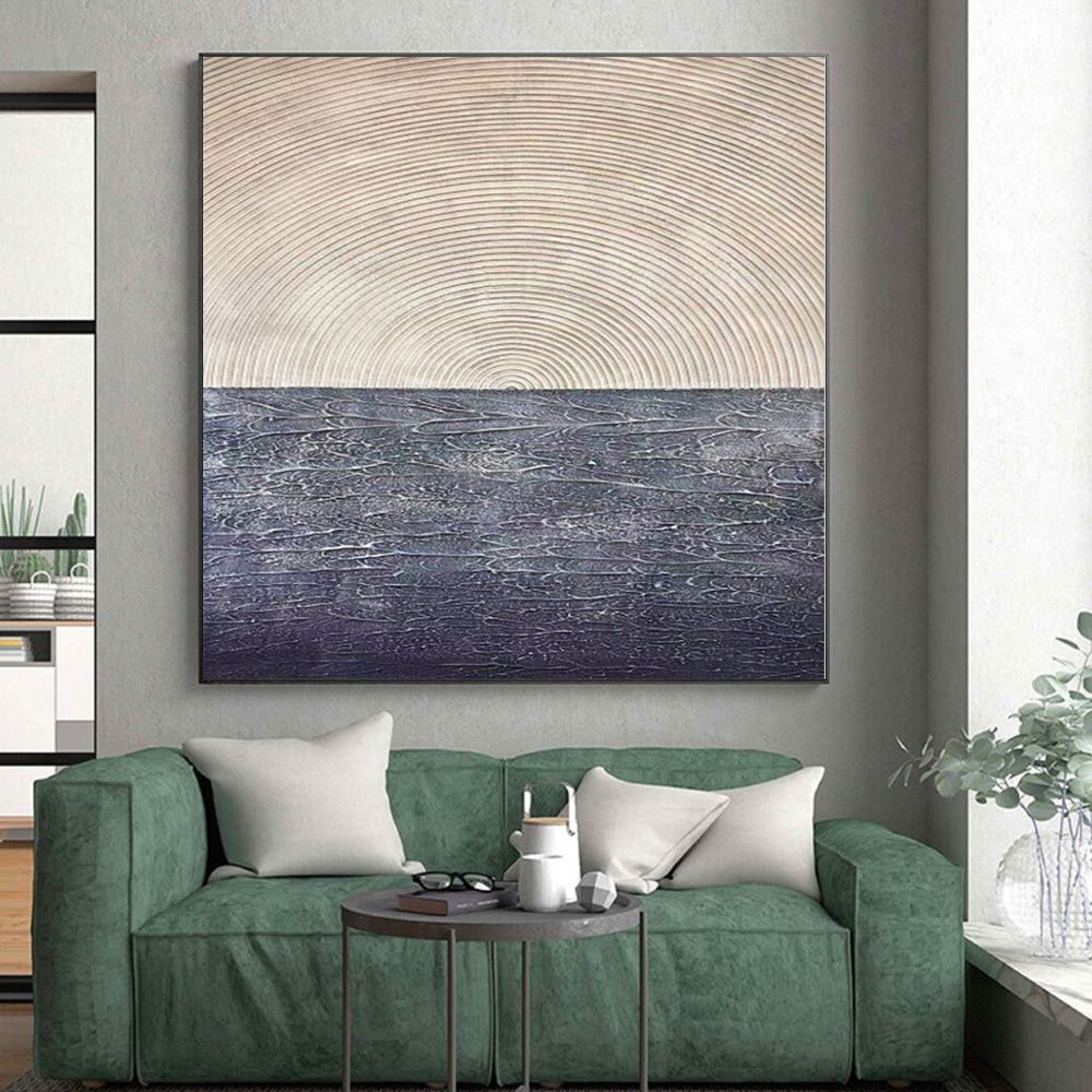 Monumental Custom Abstract Painting for Sunroom Skylight Ceiling Panels