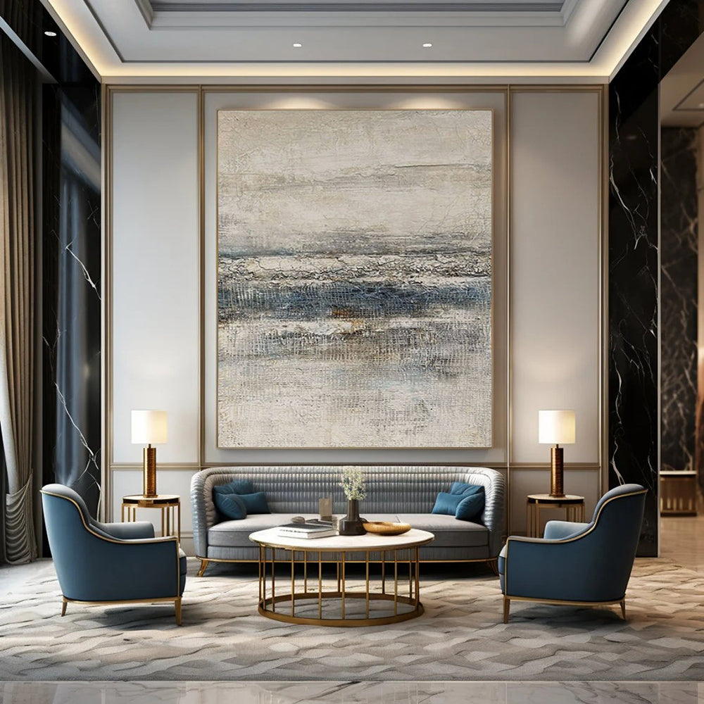 Extra-Vast Hand-Painted Contemporary Abstract Canvas for Cruise Ship Atrium Central Displays