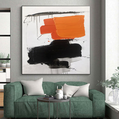 Custom Giant Hand-Painted Abstract Art for Sunroom Garden View Wall