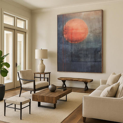 XXL Custom Abstract Canvas for Family Room Gallery Wall Display