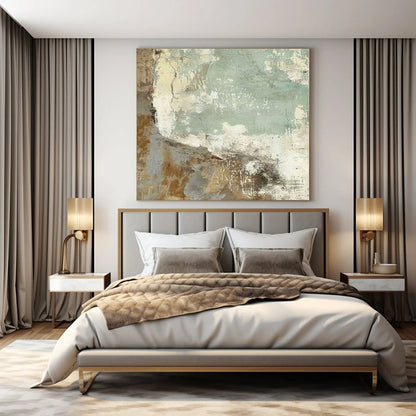 Elegant Art Nouveau Hand-Painted Abstract Wall Decor for Sophisticated Bedrooms