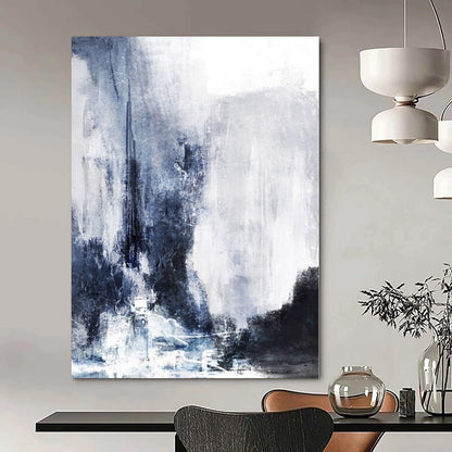 Large Hand-Painted Contemporary Abstract Wall Art for Living Room Behind Armchairs
