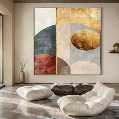 Rustic Retreat Hand-Painted Abstract Wall Decor for Country Bedrooms