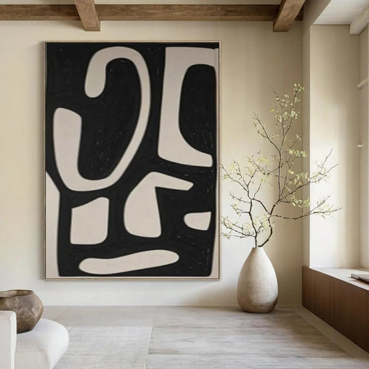 Oversized Hand-Painted Modern Abstract Mural for Family Home Playrooms